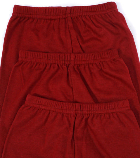 Redrose Girls' Plain Maroon Bloomers – Pack of 3 | PC Interlock Fabric 🍒👧 | BLM-220MR