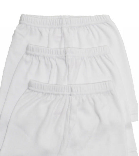 Redrose Girls' Plain White Bloomers – Pack of 3 | PC Interlock Fabric 👧🤍 | BLM-220WH