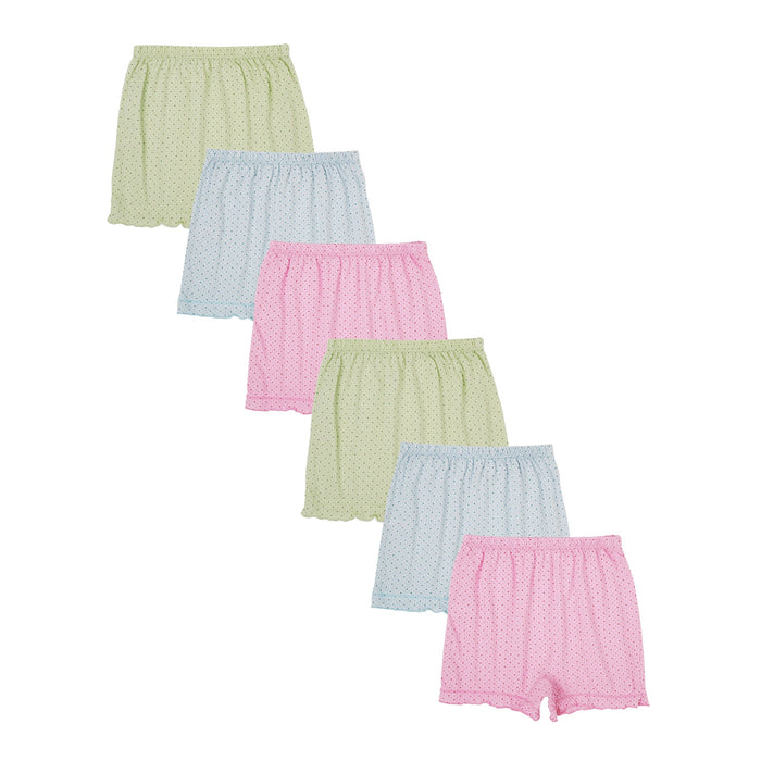 Redrose Girls' Polka Dot Printed Bloomers – Pack of 6 | Soft Cotton Comfort 🌸👧 | BLM-235