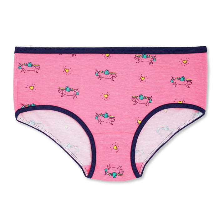 Redrose Girls' Printed & Striped Cotton Panties – Pack of 6 | Colorful Comfort Briefs for Kids | BABY-56