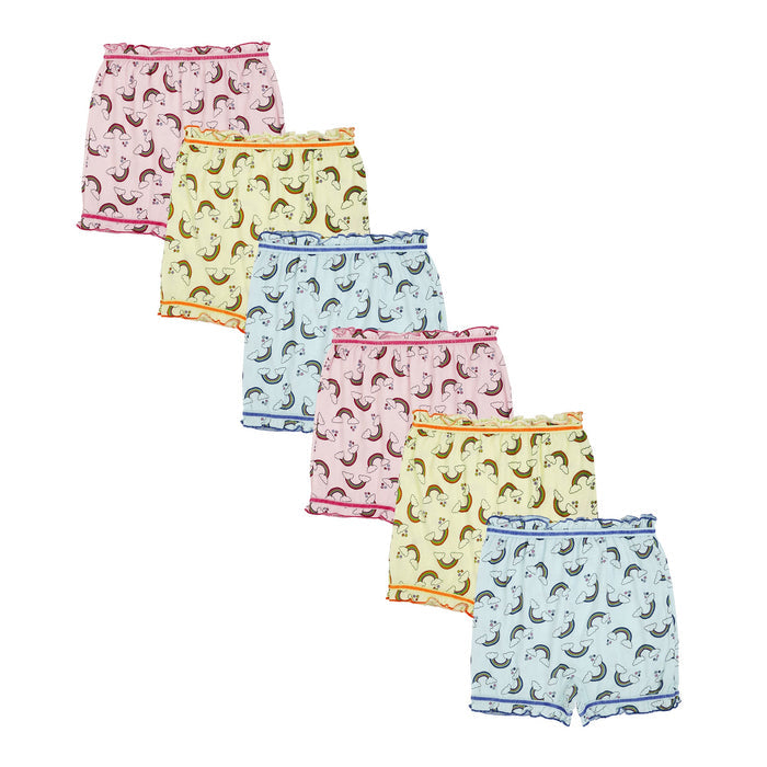 🧜‍♀️ Redrose Girls Rainbow Print Cotton Bloomers – Pack of 6 | Soft, Cute & Comfy Everyday Wear 👧 | BLM-224