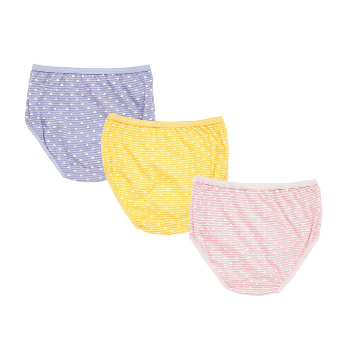 Redrose Girls' Striped Cotton Panties – Pack of 6 | Soft & Breathable Daily Innerwear | BABY-18