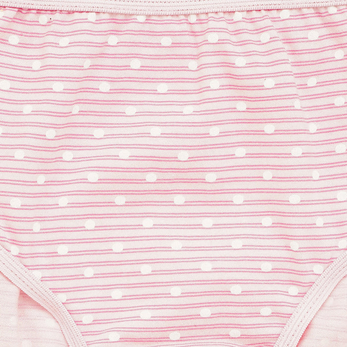 Redrose Girls' Striped Cotton Panties – Pack of 6 | Soft & Breathable Daily Innerwear | BABY-18