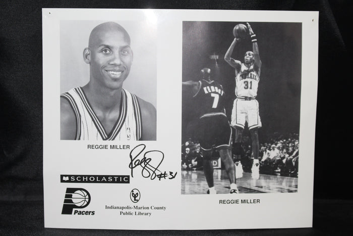 Reggie Miller Autographed Indiana Pacers Photo - Vintage Indy Sports
