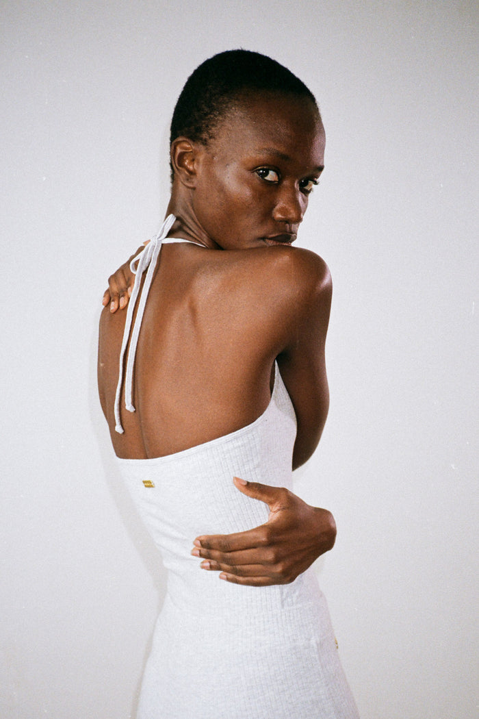 Rib Halter Neck Top