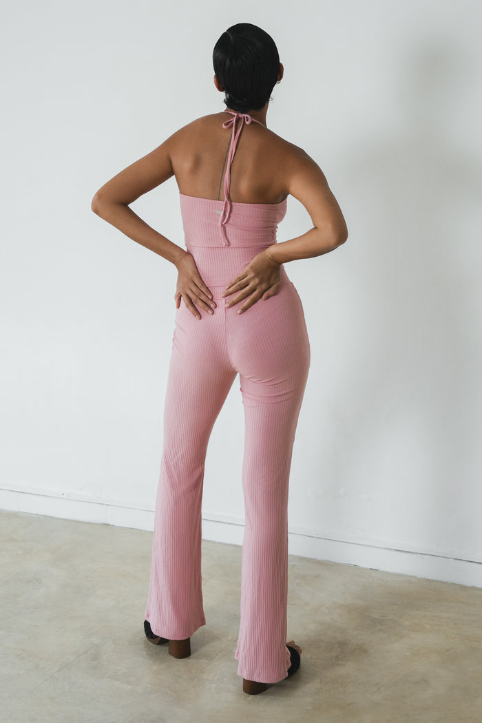 Rib Halter Neck Top