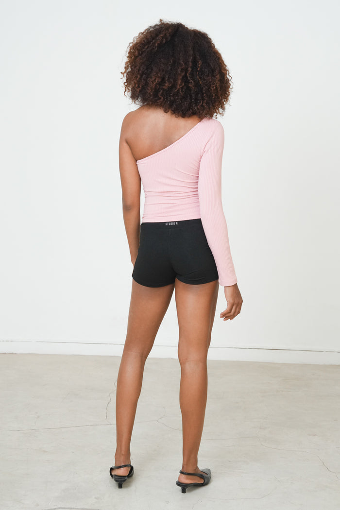 Rib One Shoulder Top