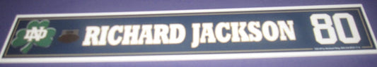 Richard Jackson Game Used Notre Dame Football Locker Tag #80 - Vintage Indy Sports