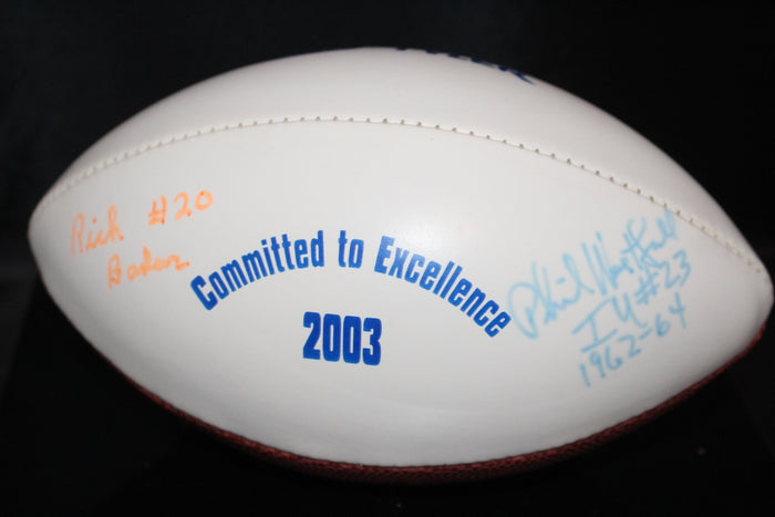 Rick Bader, Phil Westfall Autographed Mini Football, Indiana University - Vintage Indy Sports