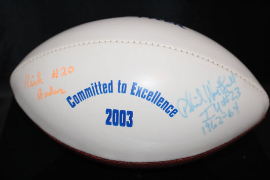 Rick Bader, Phil Westfall Autographed Mini Football, Indiana University - Vintage Indy Sports
