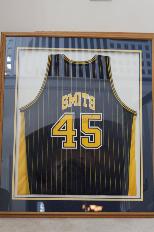Rik Smits Framed & Autographed Indiana Pacers Jersey - Vintage Indy Sports