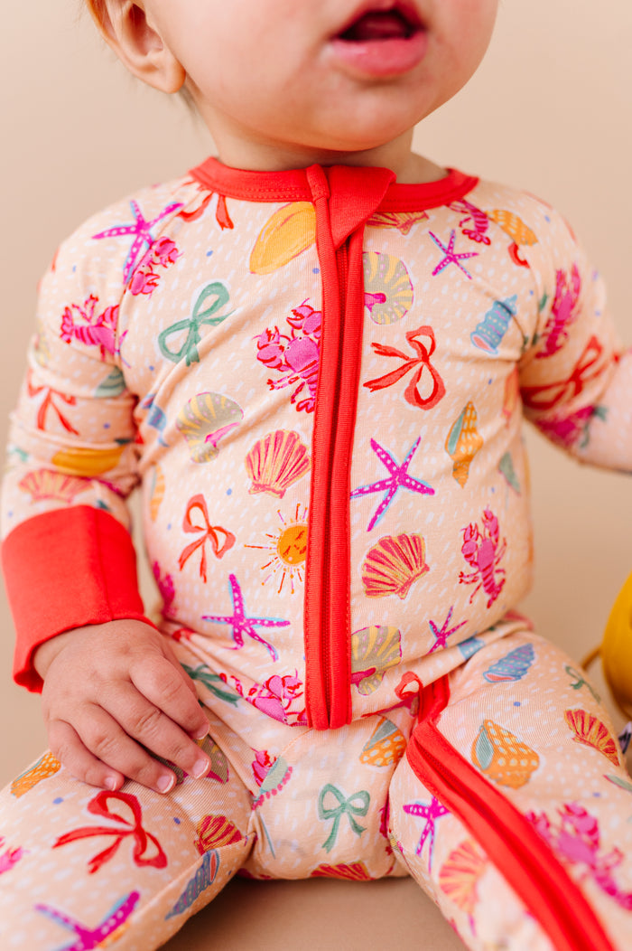 Shell We Go to Bed Pink Convertible Footies