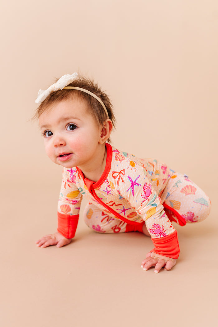 Shell We Go to Bed Pink Convertible Footies