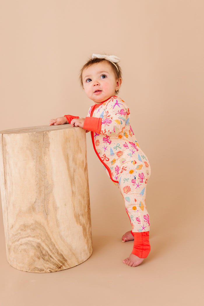 Shell We Go to Bed Pink Convertible Footies