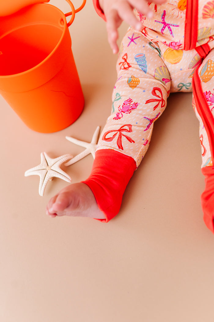 Shell We Go to Bed Pink Convertible Footies