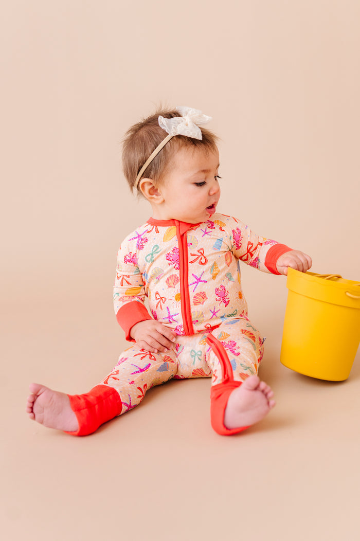 Shell We Go to Bed Pink Convertible Footies