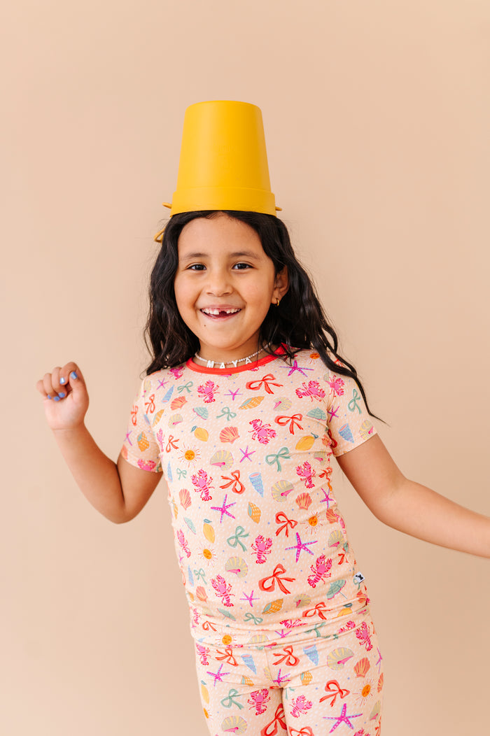 Shell We Go to Bed Pink Short Set Pajamas