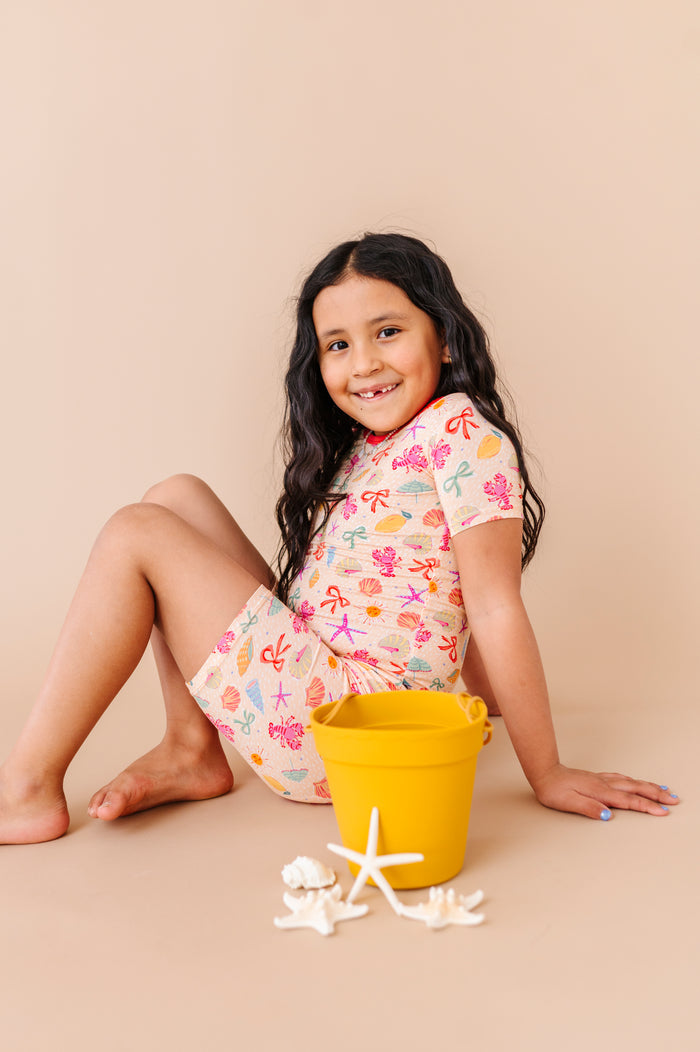 Shell We Go to Bed Pink Short Set Pajamas