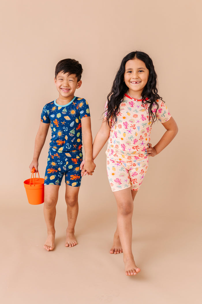 Shell We Go to Bed Pink Short Set Pajamas