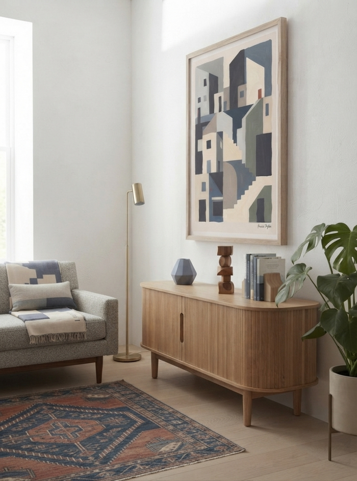 Silent Facade | Mid Century Modern Abstract Architectural Art Print