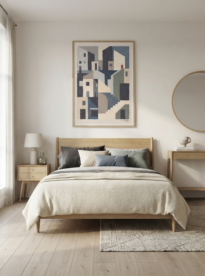 Silent Facade | Mid Century Modern Abstract Architectural Art Print