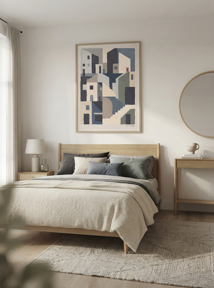 Silent Facade | Mid Century Modern Abstract Architectural Art Print