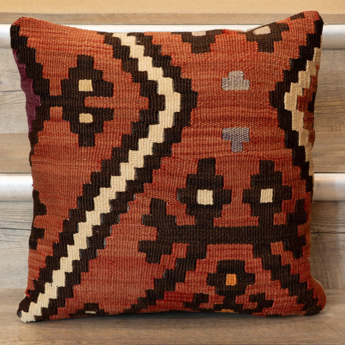 Small Handmade Turkish kilim cushion - 309674-L