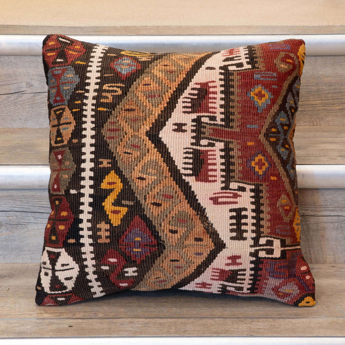 Small Handmade Turkish kilim cushion -309674-AW