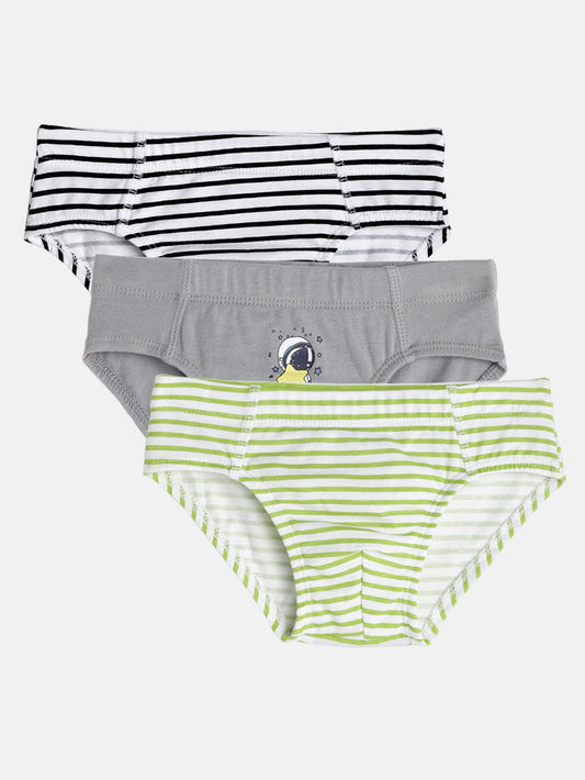 Stripe Astronaute Brief Combo Boys