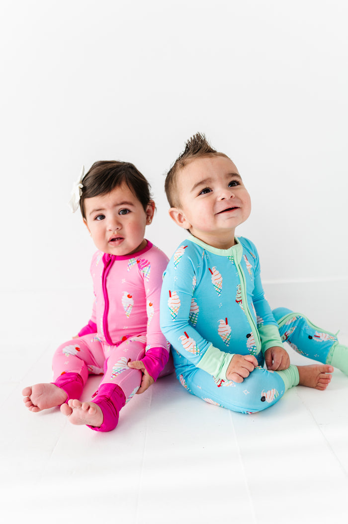 Sundae Funday Convertible Footies - Pink