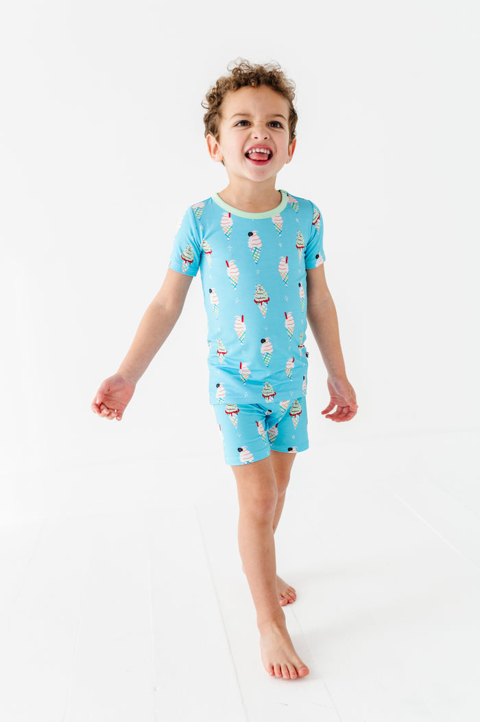 Sundae Funday Kids Pajamas - Blue
