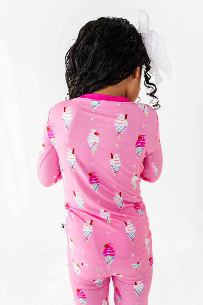 Sundae Funday Kids Pajamas - Pink