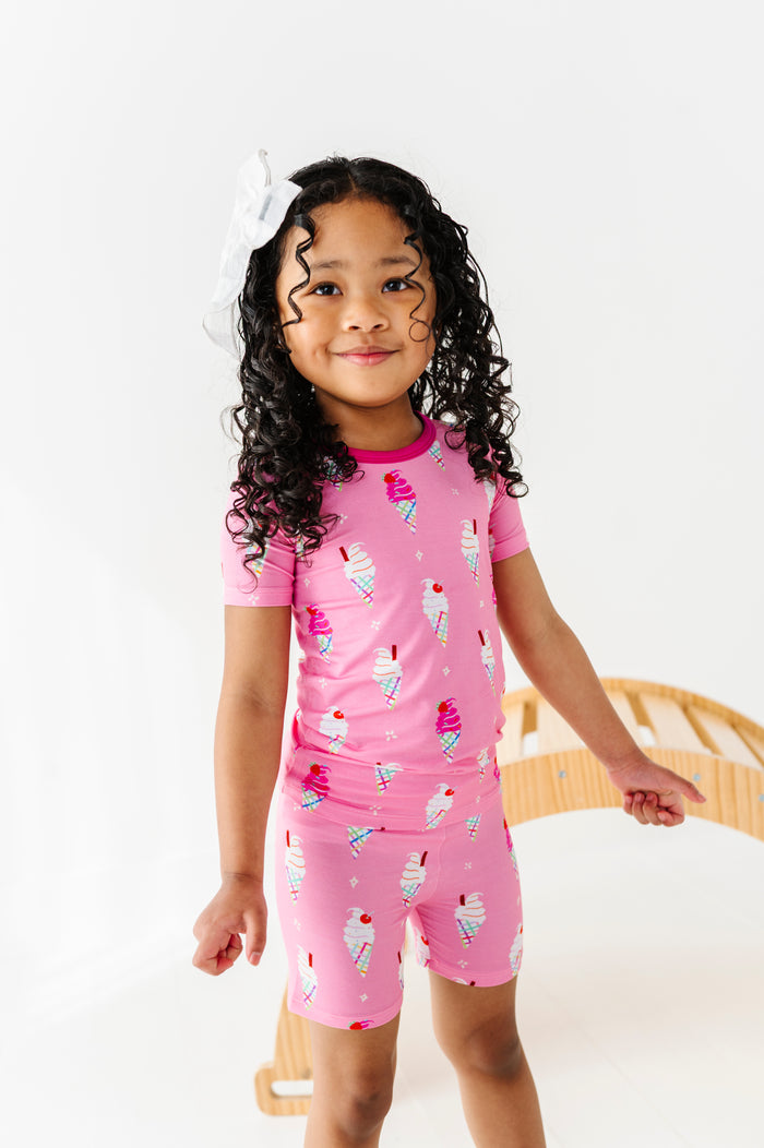 Sundae Funday Short Set Pajamas - Pink