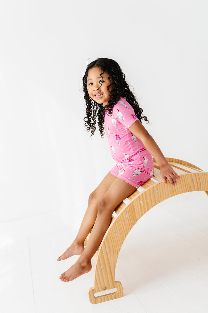Sundae Funday Short Set Pajamas - Pink