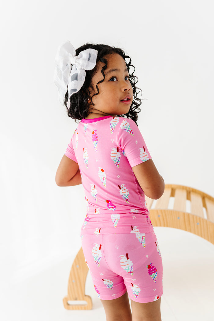 Sundae Funday Short Set Pajamas - Pink
