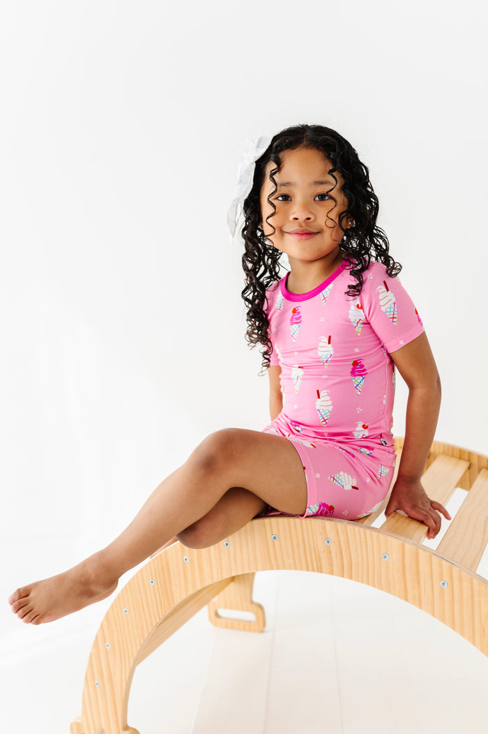 Sundae Funday Short Set Pajamas - Pink