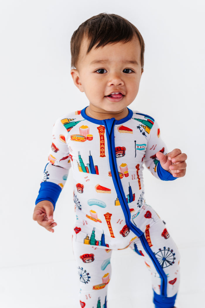 Sweet Home Chicago Convertible Footies - Blue