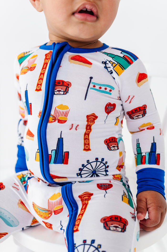 Sweet Home Chicago Convertible Footies - Blue