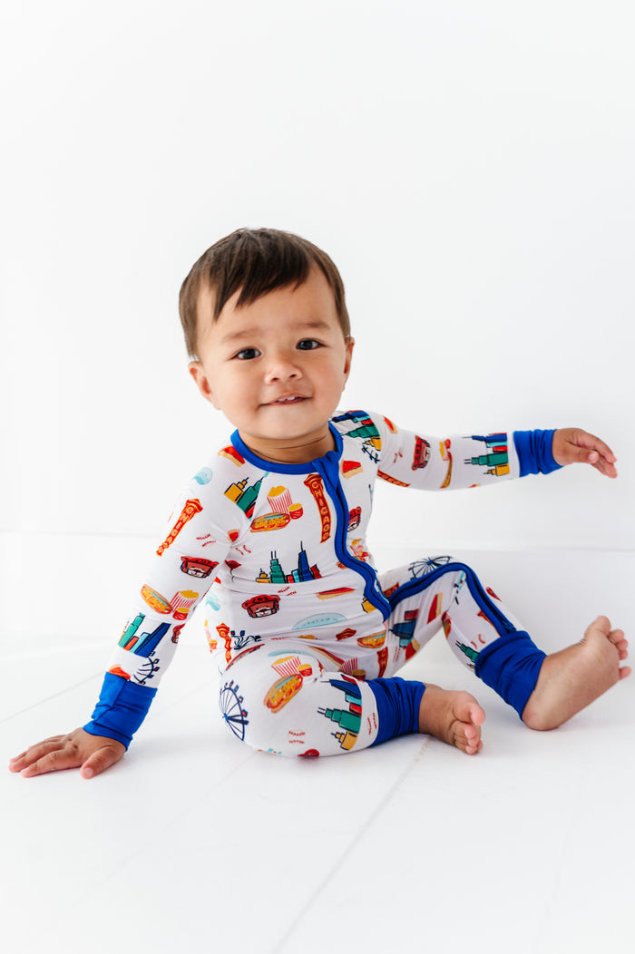 Sweet Home Chicago Convertible Footies - Blue
