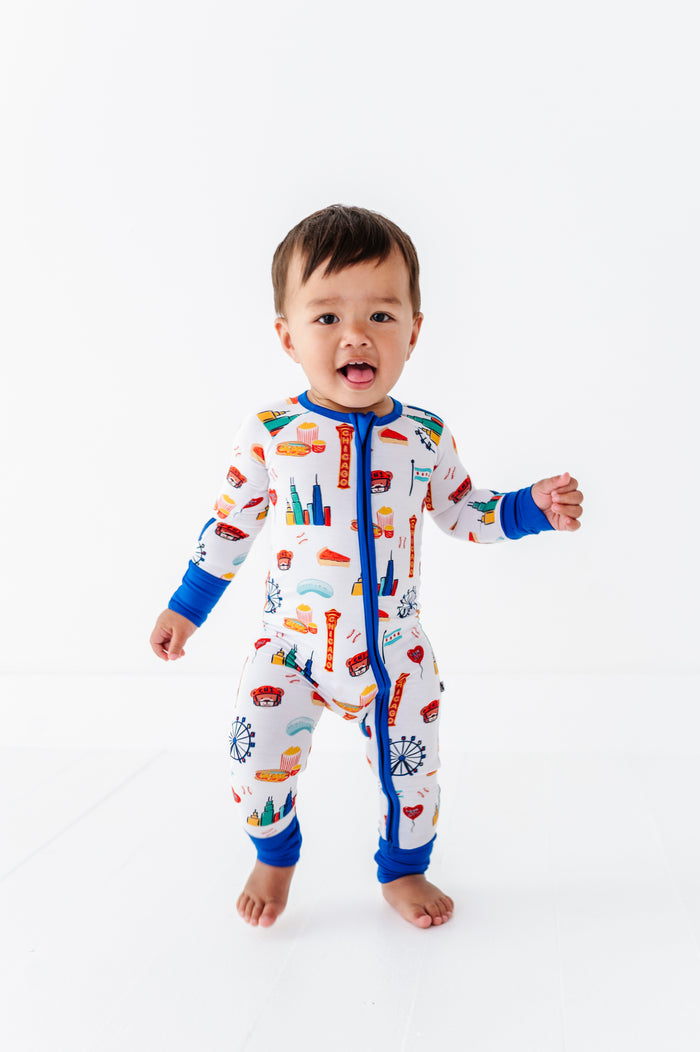 Sweet Home Chicago Convertible Footies - Blue
