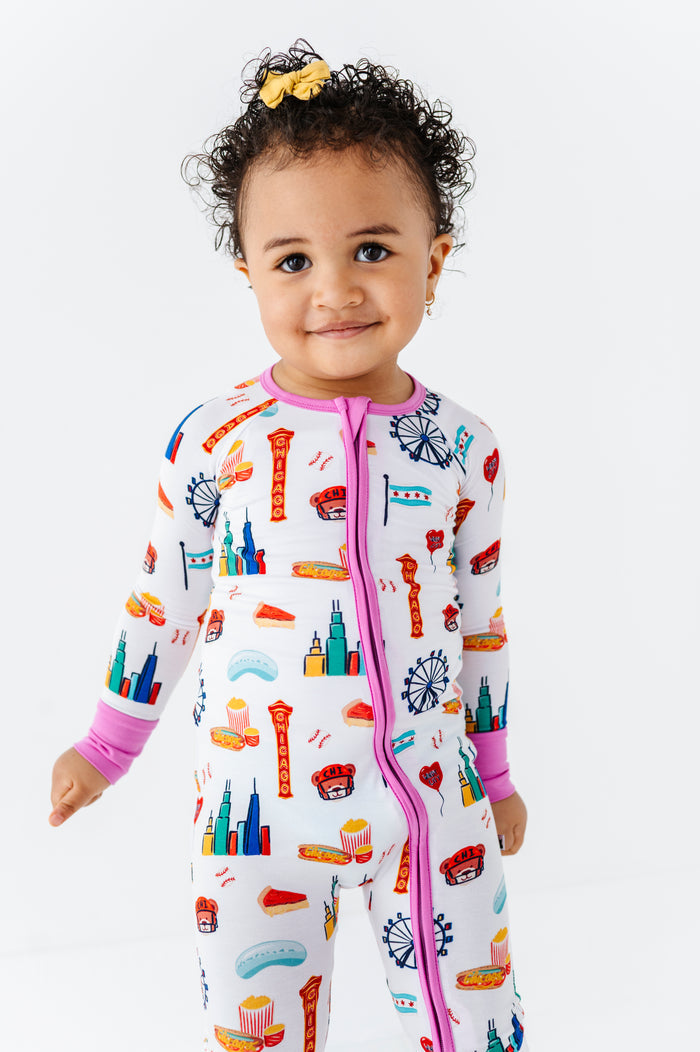 Sweet Home Chicago Convertible Footies - Pink