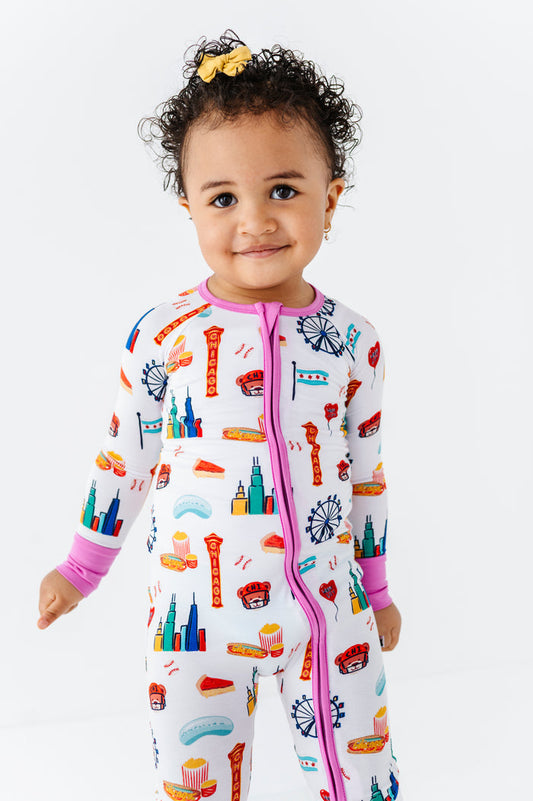 Sweet Home Chicago Convertible Footies - Pink