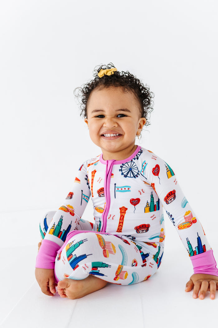 Sweet Home Chicago Convertible Footies - Pink