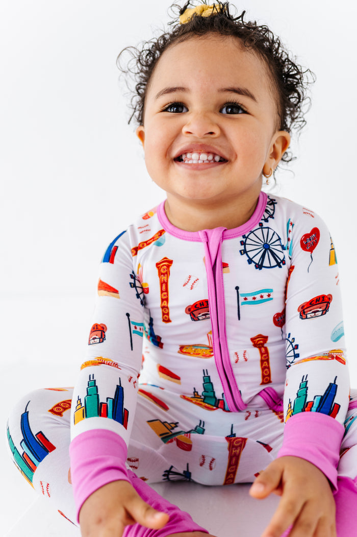 Sweet Home Chicago Convertible Footies - Pink