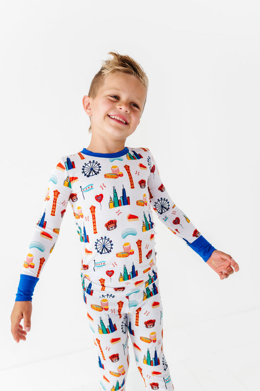 Sweet Home Chicago Kids Pajamas- Blue