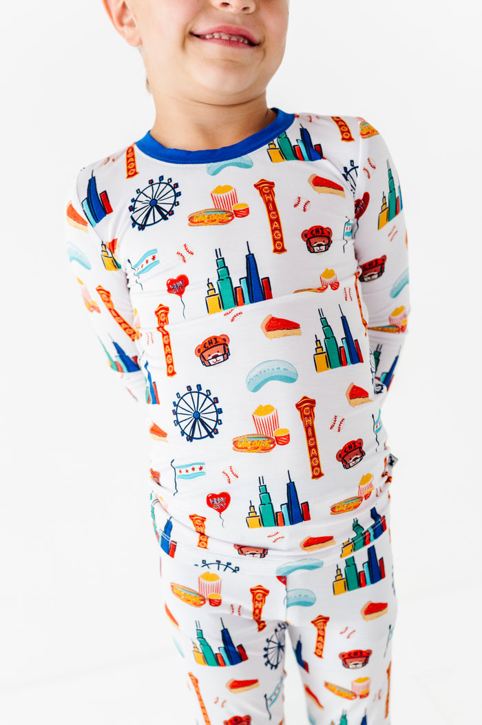 Sweet Home Chicago Kids Pajamas- Blue
