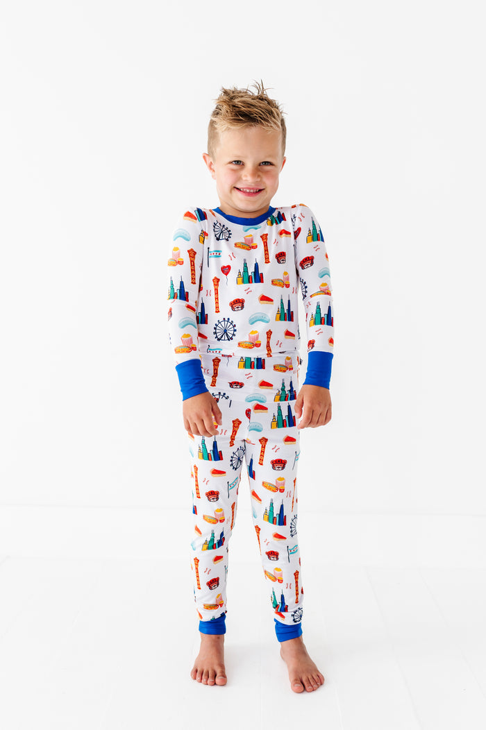 Sweet Home Chicago Kids Pajamas- Blue