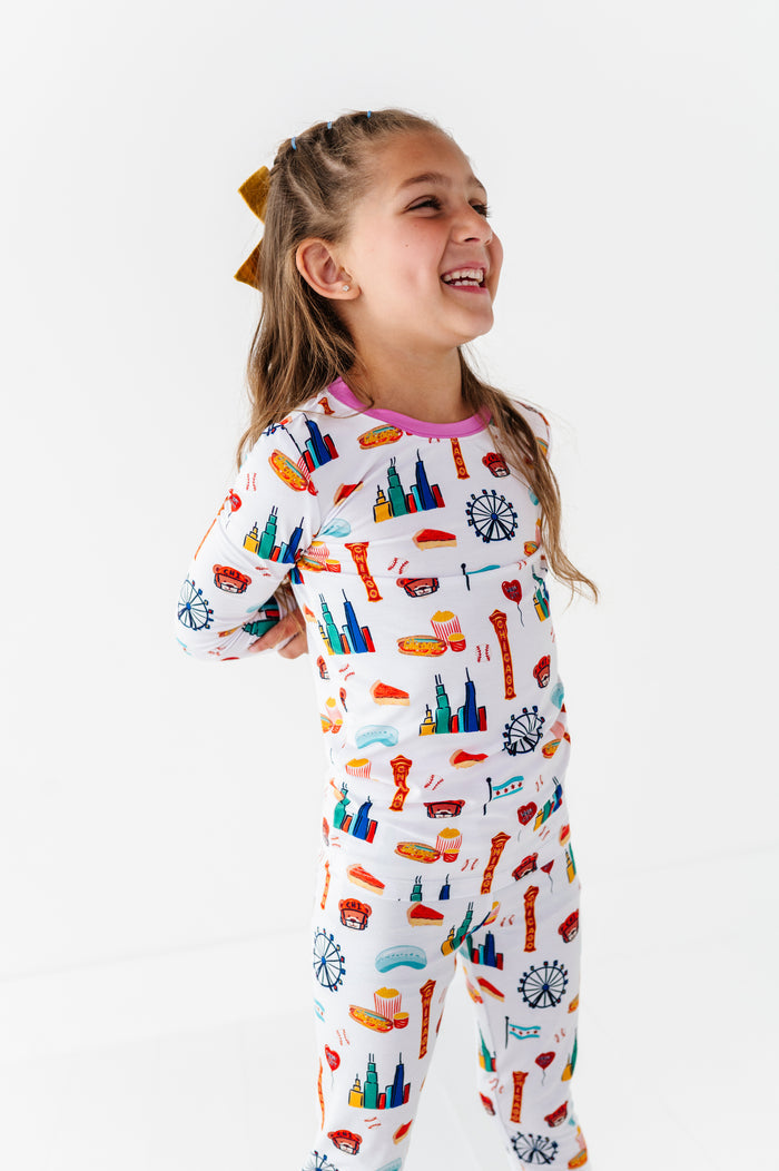 Sweet Home Chicago Kids Pajamas- Pink
