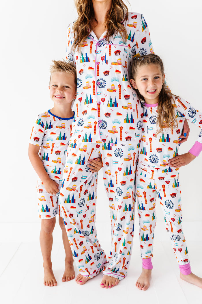 Sweet Home Chicago Kids Pajamas- Pink