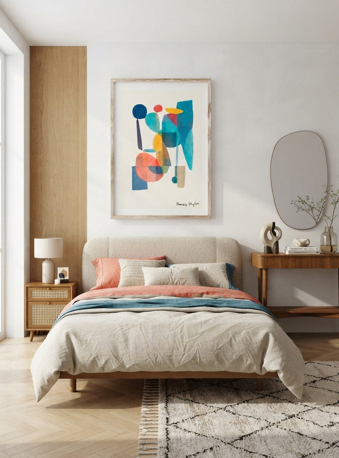 Teal Horizon | Mid-Century Modern Geometric Abstract Art Print